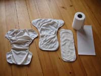 Popolino Stoffwindel: Einzelkomponenten: AirFlow berhose, OneSize Stoffwindel und Stoffeinlage, Vlies-Papier